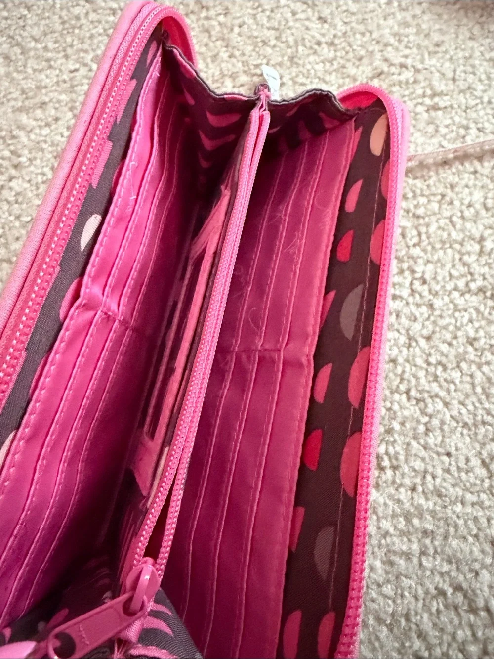 Vera Bradley Pink Quilted Floral Zip Wallet
